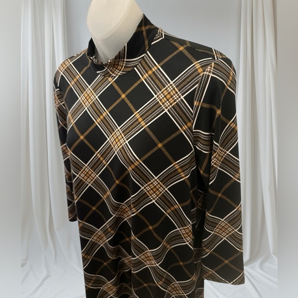 As U Wish Black Brown Plaid Flannel Fall Dress Old Money  Small S - Picture 2 of 4
